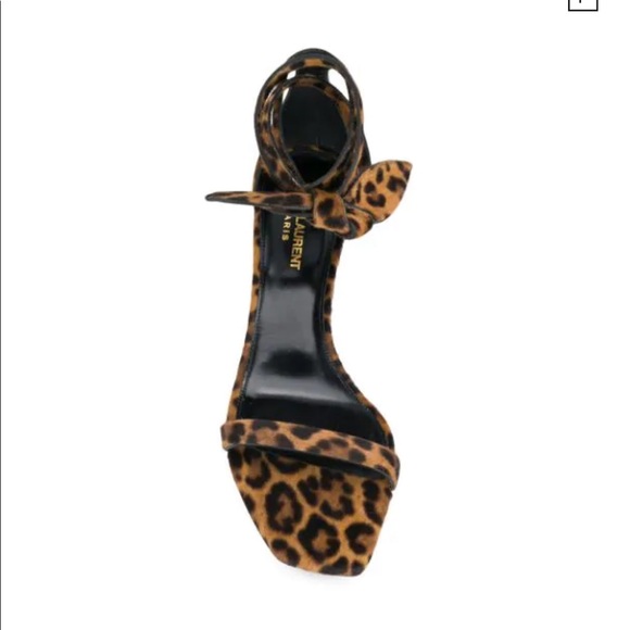 SALE ⭐️ SAINT LAURENT CHARLOTTE LEOPARD SANDALS - Picture 10 of 10